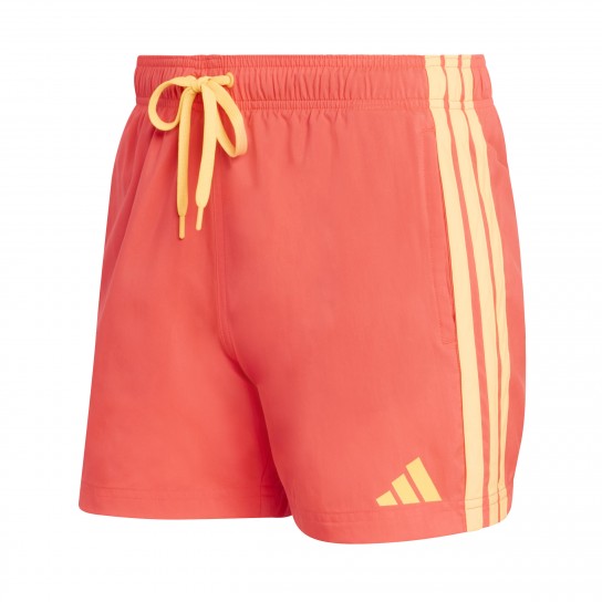 Calção Adidas 3 Stripes 5IN - Vermelho Claro/Amarelo